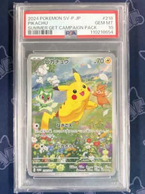 Pikachu 218/SV-P Japanese Scarlet & Violet Promotional Cards PSA 10 GEM MT certificate 110218654 slab front