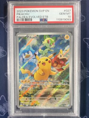 Pikachu 027 English Scarlet & Violet Promotional Cards PSA 10 GEM MT certificate 110819093 slab front