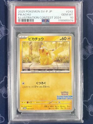 Pikachu 242/SV-P Japanese PSA 10 GEM MT certificate 118985979 slab front